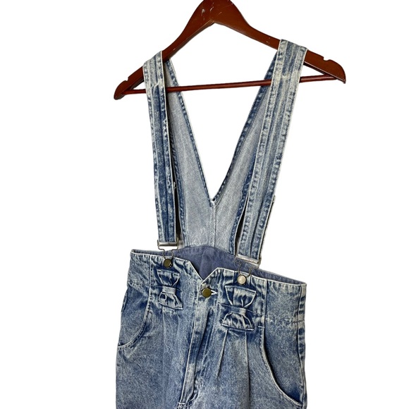 Vintage Avon Fashion Acid Wash Denim Jean Overall Romper Shorts 80’s 90’s - Picture 3 of 9
